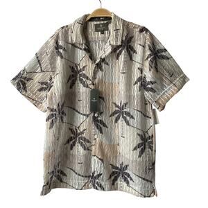Saints Studio Tropical Crochet Shirt Men L Ombre Gray Beach Open Knit Beach NWT